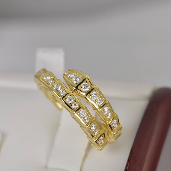 Certified Snake Serpentine Full Moissanite Ring - Picture 7 of 8